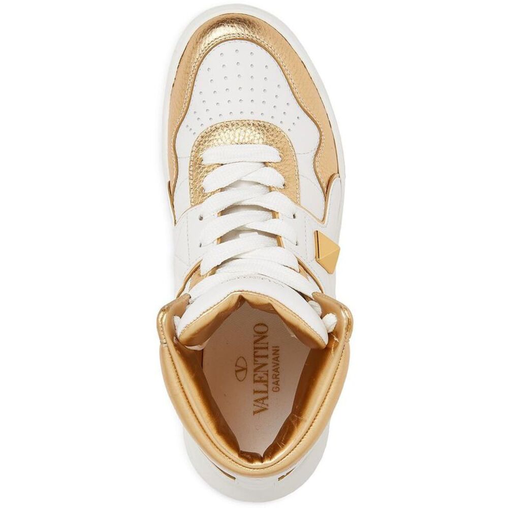 Valentino Garavani Womens Mid-Top Gold Casual and Fashion Sneakers Shoes NWT - Picture 3 of 3